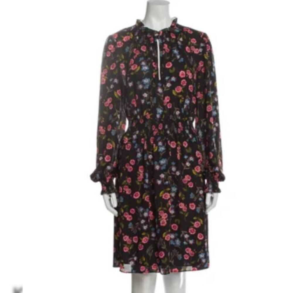 Kate Spade Meadow Floral Shift Dress Black Pink XXS NWOT - Picture 5 of 12